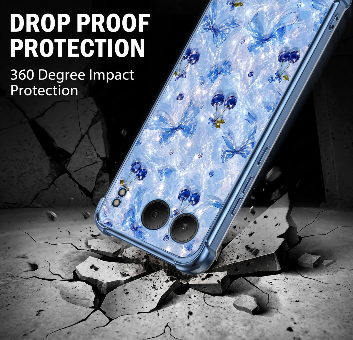 One Plus Nord 4 5G Blue Cherry Airbags Printed Back Case