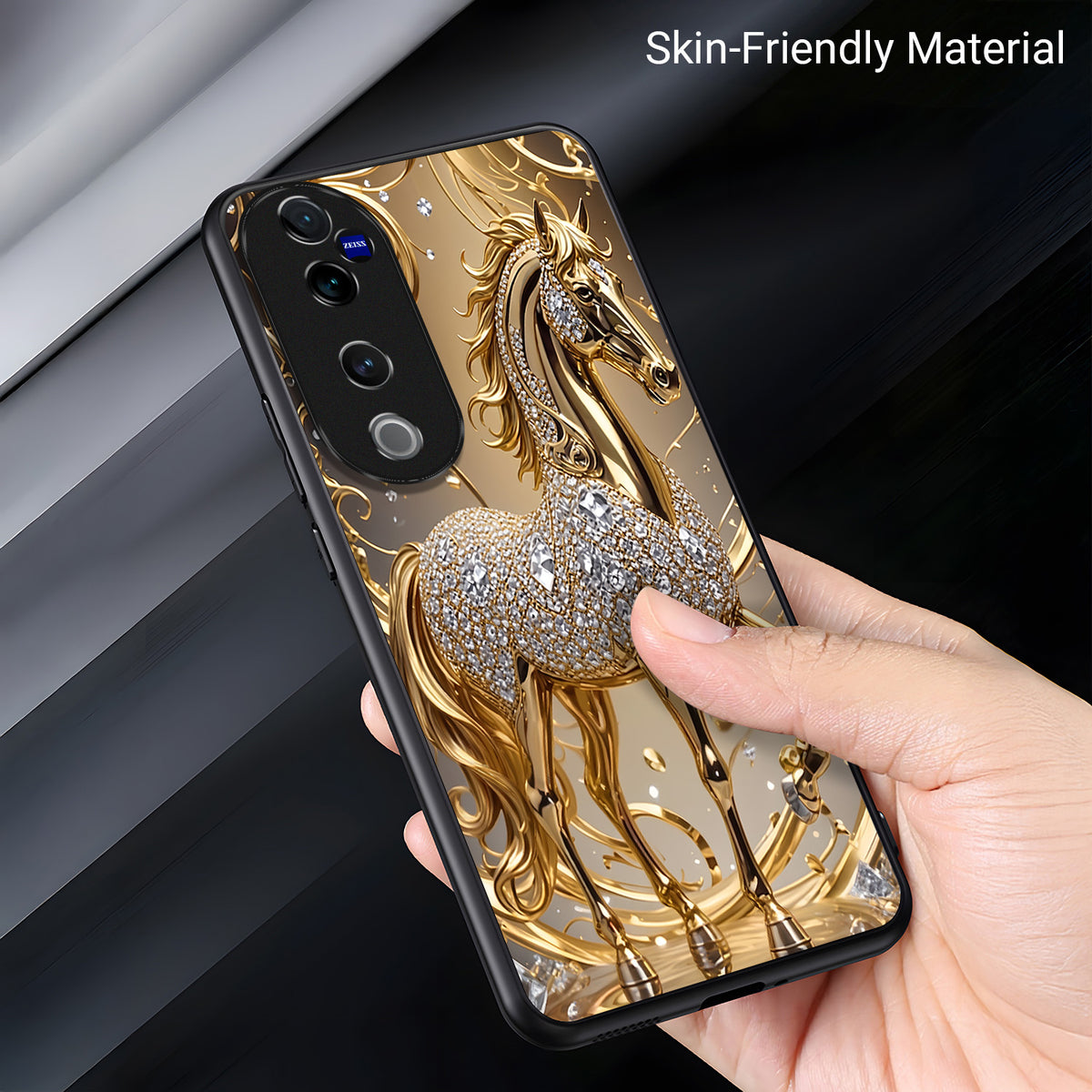 Vivo V40 Pro 5G Luxury Horse Texture Acrylic Glass Back Case