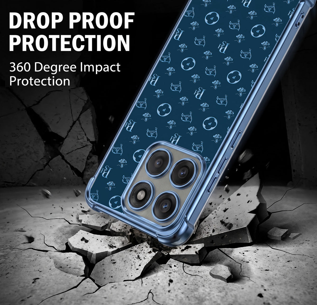 Motorola Edge 60 Pro 5G Luxury Monogram Blue Airbags Printed Back Case