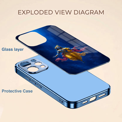 Vivo V70 5G Lord Krishna Blue Electroplated Glass Phone Back Case