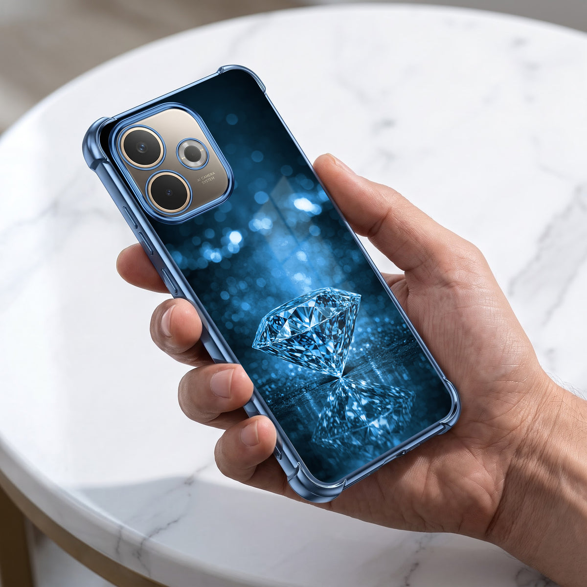 Oppo A5 Pro 5G Blue Diamond Airbags Printed Back Case