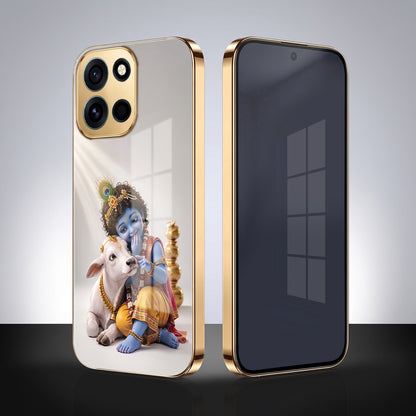 OnePlus Nord 6 5G Bal Krishna Blessings Gold Electroplated Glass Phone Back Case