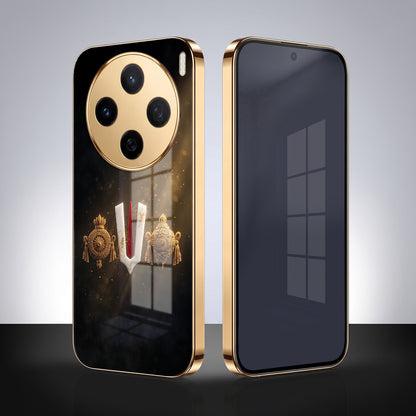 Vivo X200 5G Royal Heritage Edition Gold Electroplated Glass Phone Back Case