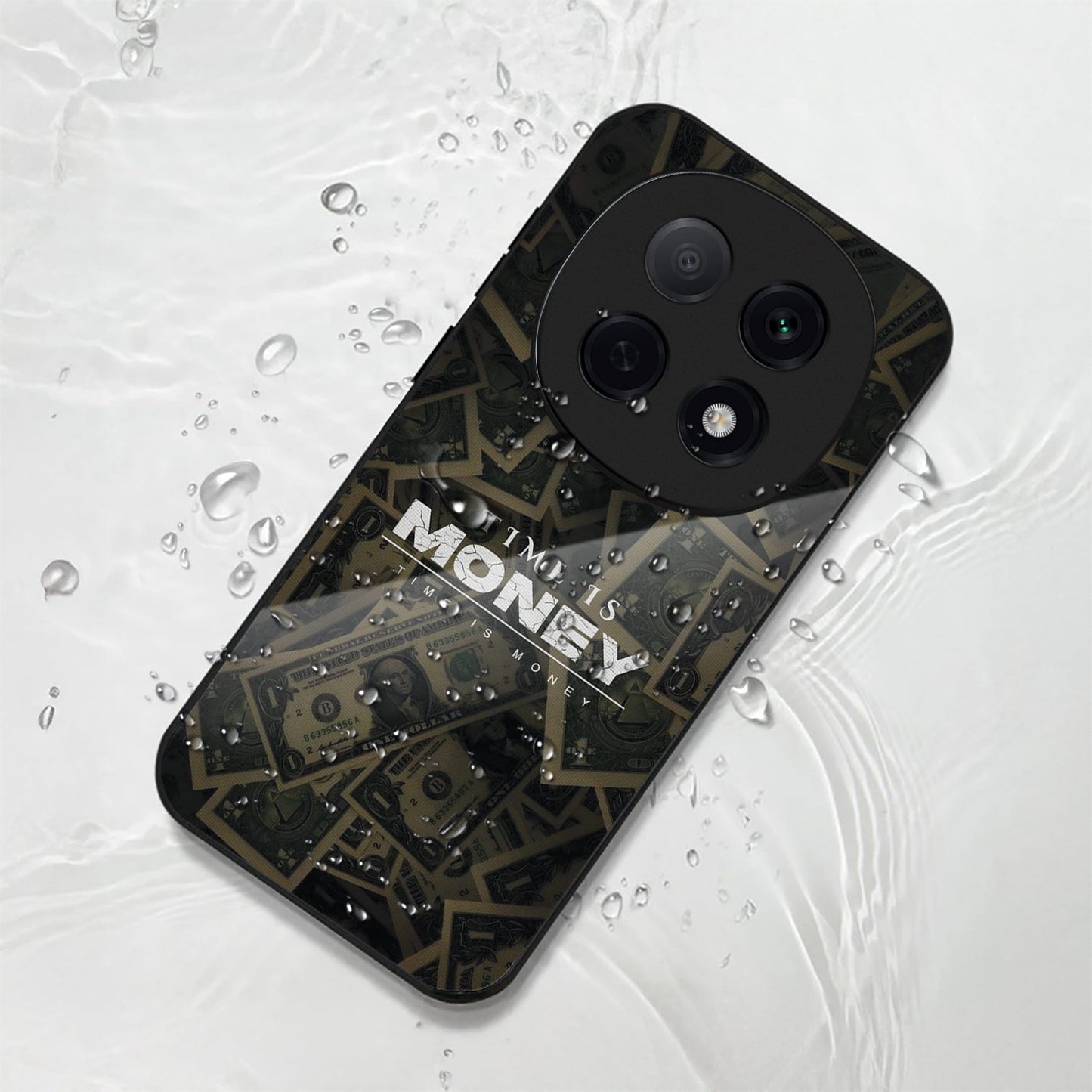 Oppo F29 Pro 5G Premium Acrylic Shockproof Glass Back Case (Time is Money)