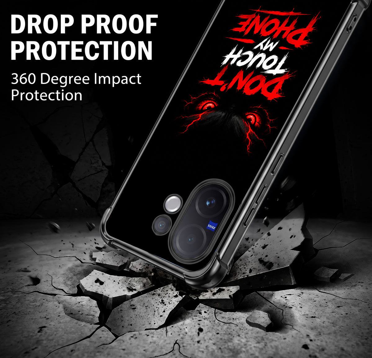 Vivo V60 5G Don't Touch My Phone Airbags Printed Back Case