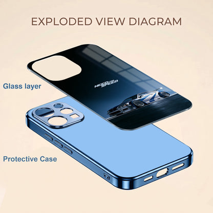 Vivo V70 5G Need For Speed Blue Electroplated Glass Phone Back Case