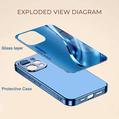 Vivo V70 5G Luxury Infinity Energy Blue Electroplated Glass Phone Back Case
