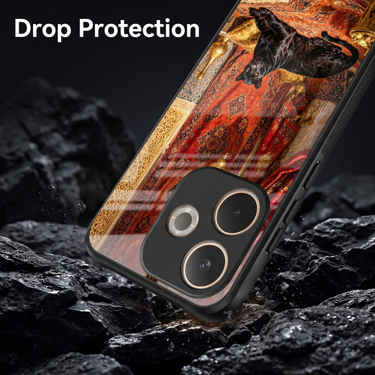 Oppo A5 Pro 5G Royal Black Panther Acrylic Glass Back Case