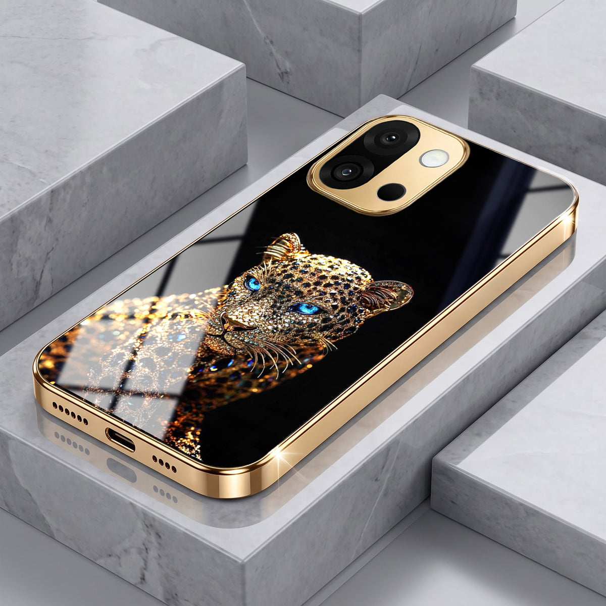 OnePlus 13s 5G Panther Gold Electroplated Glass Phone Back Case