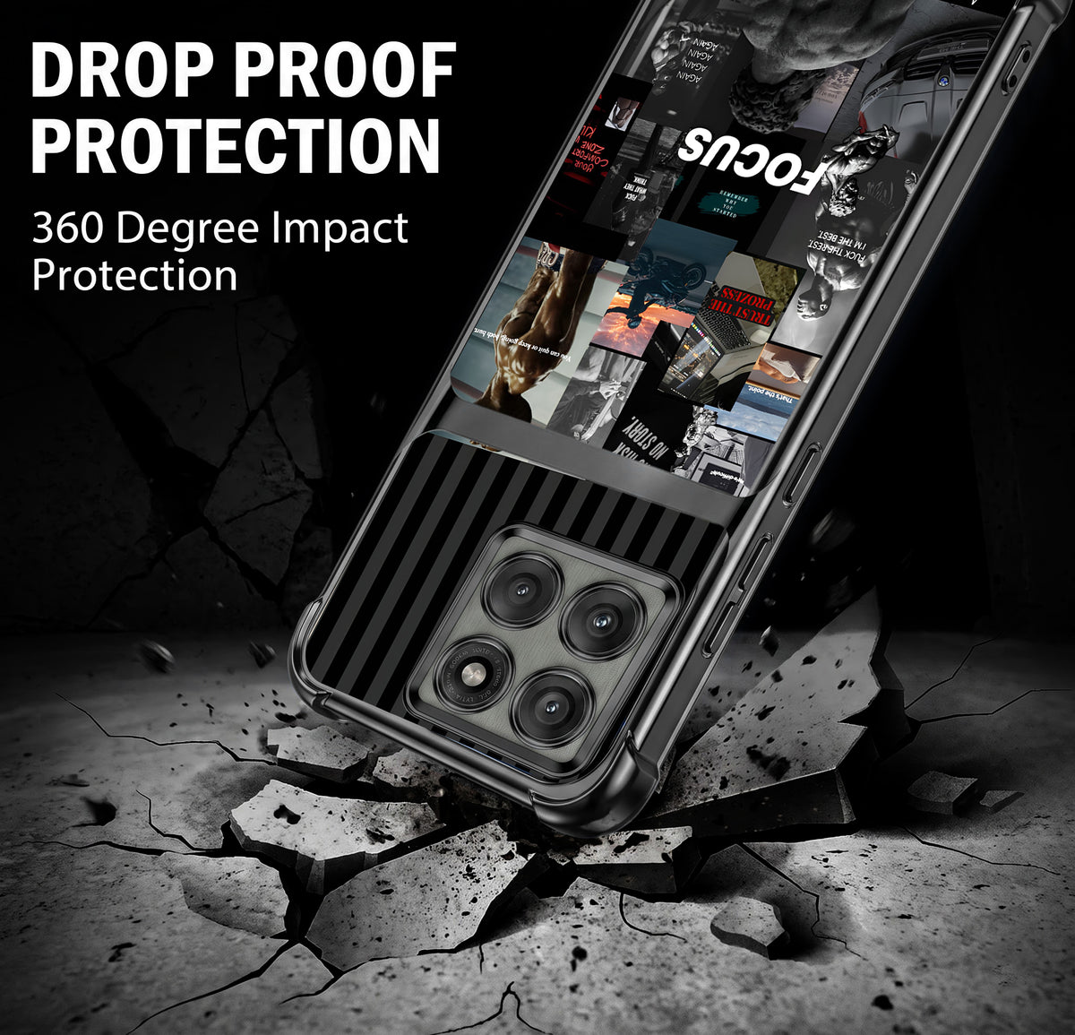 Motorola Edge 60 Pro 5G Focus Mode Dual-Tone Transparent Airbags Case