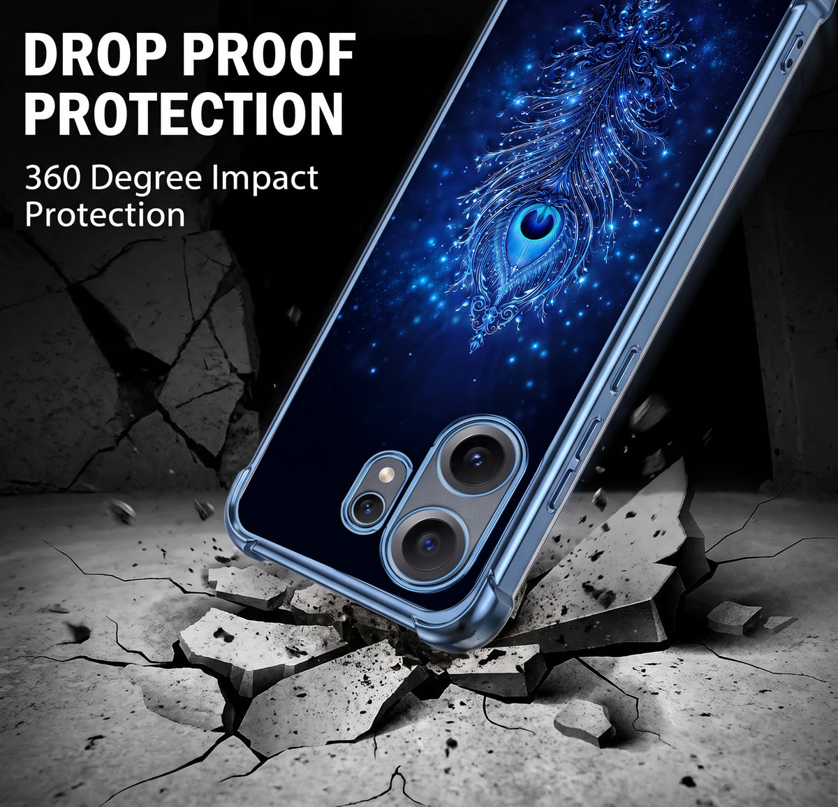 Nothing Phone 2 Pro 5G Premium Peacock Feather Airbags Printed Back Case