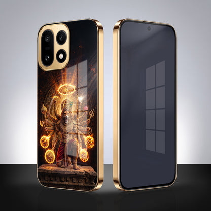 OnePlus 15 5G Lord Narasimha Gold Electroplated Glass Phone Back Case