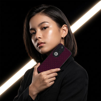 Vivo V50 5G Aesthetic Dark Maroon Polka Dot Acrylic Back Cover