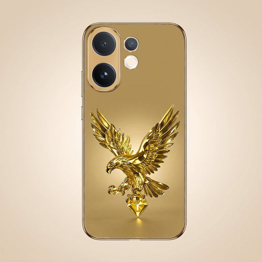 Vivo T4 Pro 5G Golden Eagle Gold Electroplated Glass Phone Back Case
