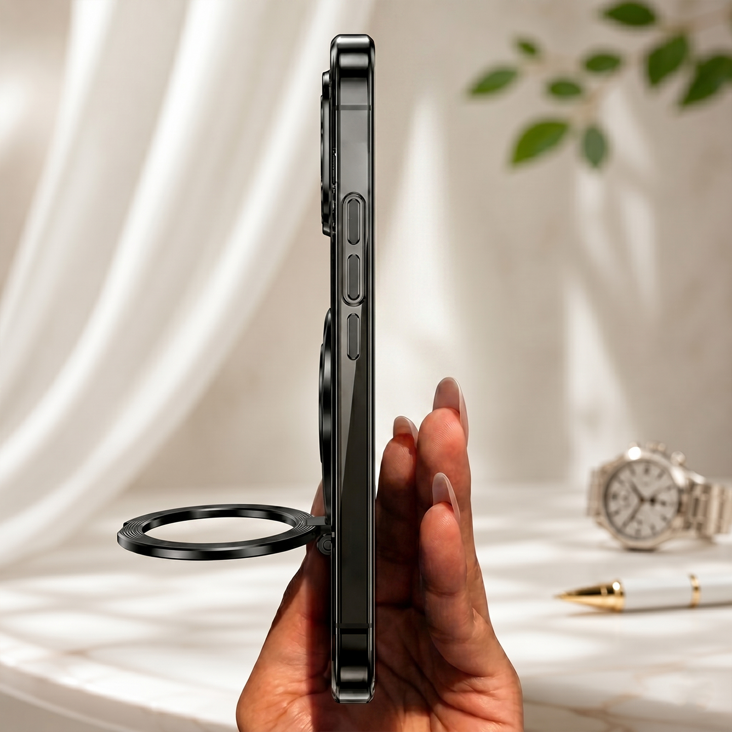 Vivo V70 5G Original Luxury Magnifier Ring Stand Shockproof Airbags Corner Case