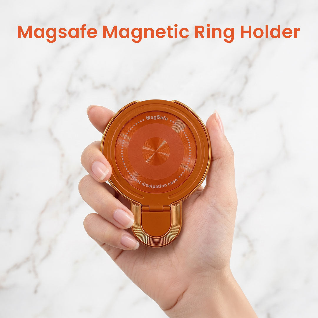 Oppo Reno 15 Pro Mini 5G Invincible Bracket Ring Stand Shimmer Airbag Cosmic Orange Case