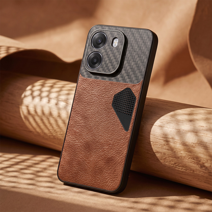 Oppo K14 5G Carbon Fiber Heat Dissipation Leather Hybrid Phone Case