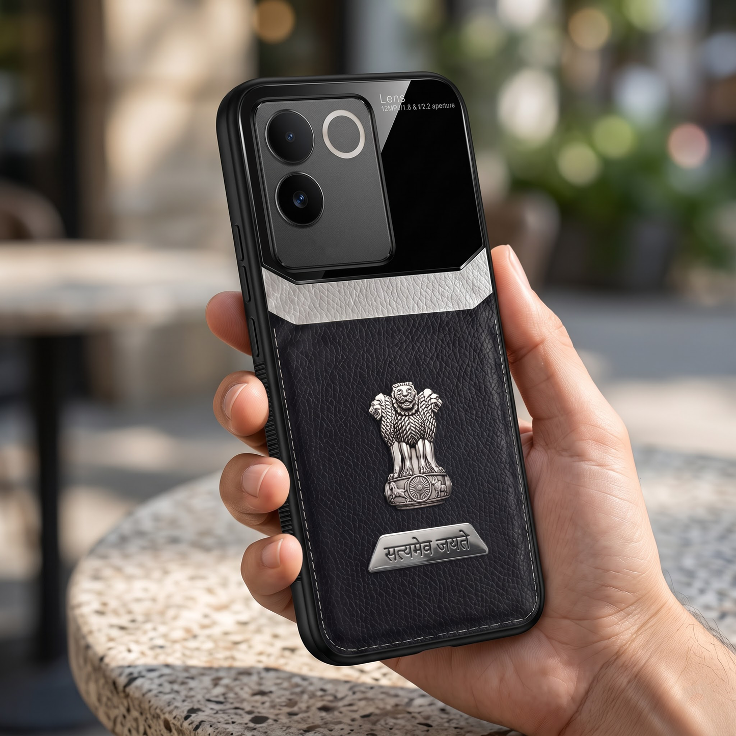 Vivo T2 Pro 5G Satyamev Jayate 2-in-1 Emblem Leather Lens Protective Back Case