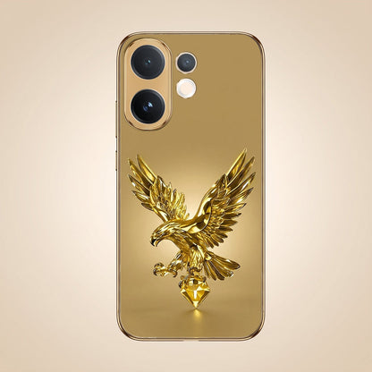 Vivo X200 FE 5G Golden Eagle Gold Electroplated Glass Phone Back Case