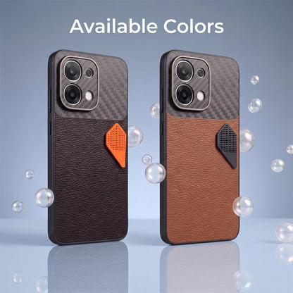 Oppo F31 5G Carbon Fiber Heat Dissipation Leather Hybrid Phone Case