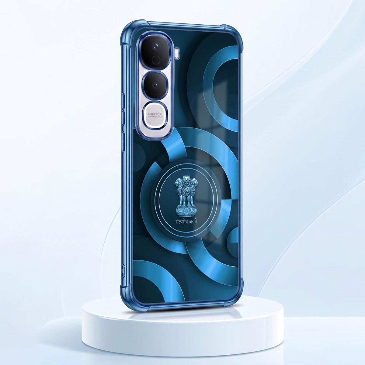 Vivo Y400 Pro 5G Blue Emblem Airbags Printed Back Case