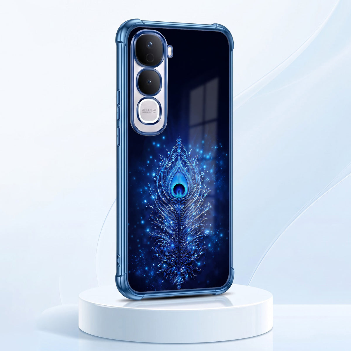 Vivo Y400 Pro 5G Premium Peacock Feather Airbags Printed Back Case