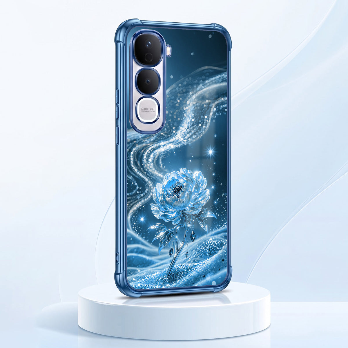 Vivo Y400 Pro 5G Blue Rose Airbags Printed Back Case