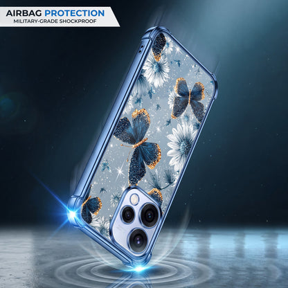 Oppo Reno 15 5G Blue Butterfly Floral Airbags Printed Back Case