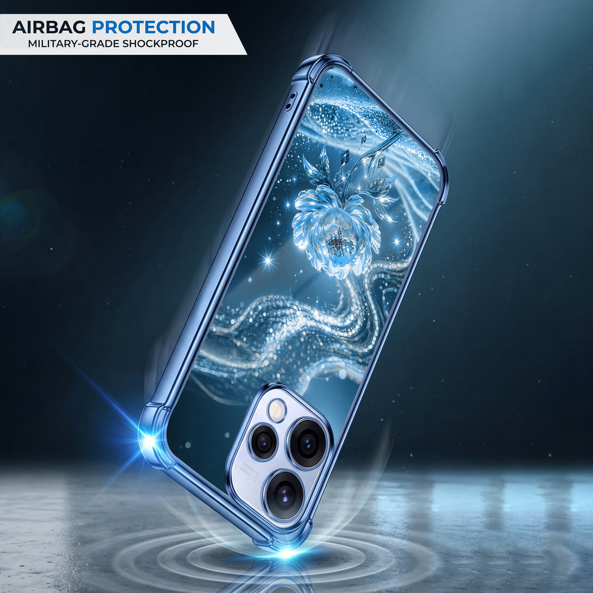 Oppo Reno 15 5G Blue Rose Airbags Printed Back Case