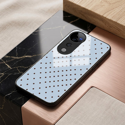 Vivo V40 Pro 5G Aesthetic Light Blue & Black Polka Dot Acrylic Back Cover