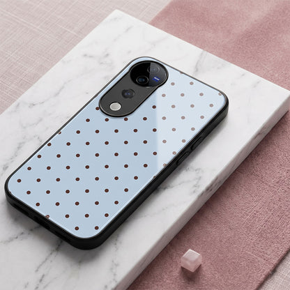 Vivo V40 Pro 5G Aesthetic Light Blue & Black Polka Dot Acrylic Back Cover