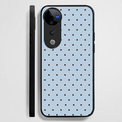 Vivo V40 Pro 5G Aesthetic Light Blue & Black Polka Dot Acrylic Back Cover