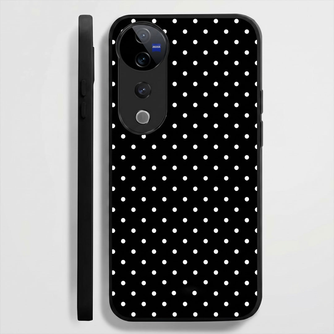 Vivo V40 Pro 5G Aesthetic Black & White Polka Dot Acrylic Back Cover