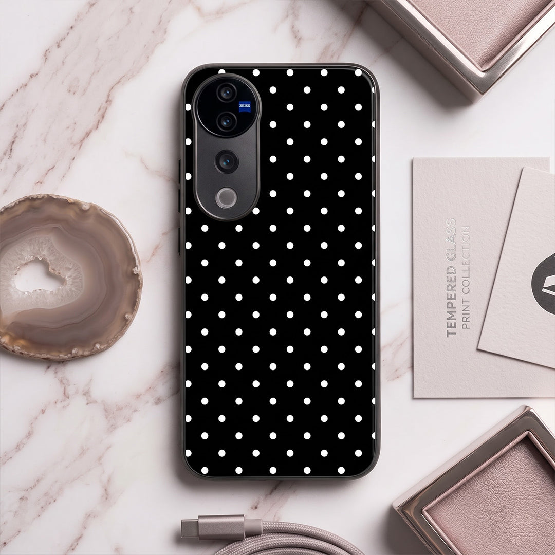 Vivo V40 Pro 5G Aesthetic Black & White Polka Dot Acrylic Back Cover