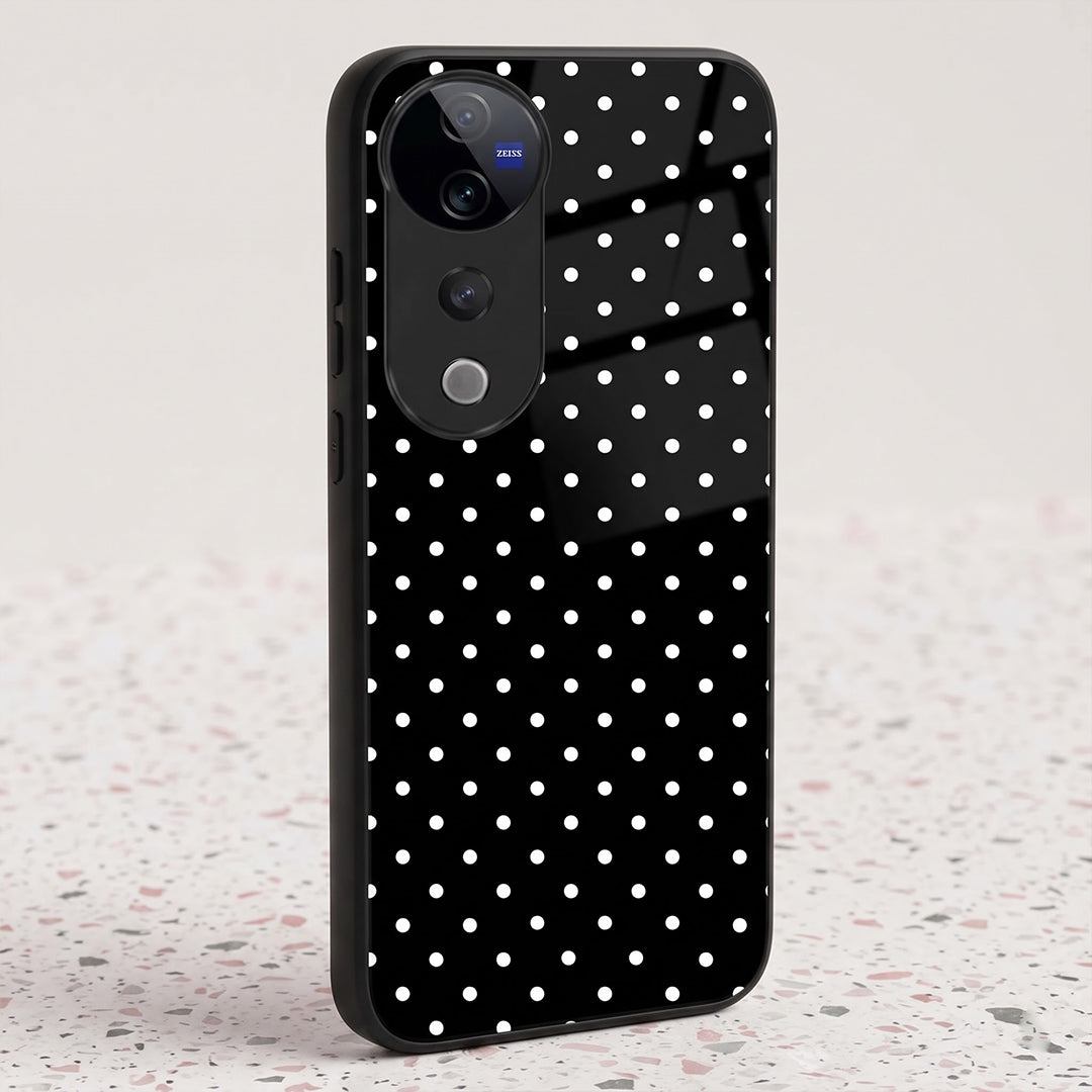 Vivo V40 Pro 5G Aesthetic Black & White Polka Dot Acrylic Back Cover