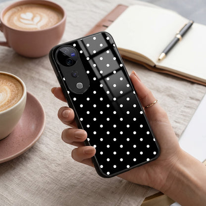 Vivo V40 Pro 5G Aesthetic Black & White Polka Dot Acrylic Back Cover