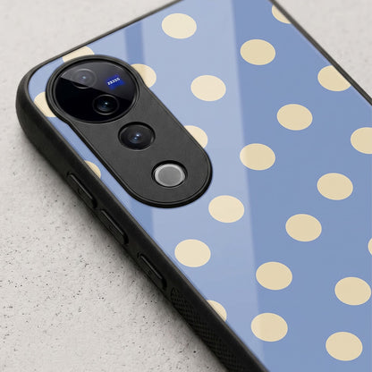 Vivo V40 Pro 5G Elegant Blue Yellow Polka Dot Acrylic Back Cover