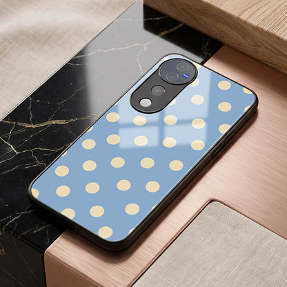Vivo V40 Pro 5G Elegant Blue Yellow Polka Dot Acrylic Back Cover