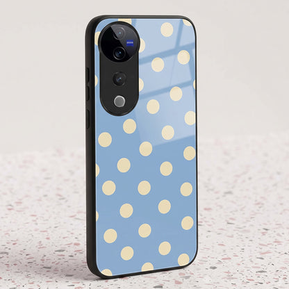 Vivo V40 Pro 5G Elegant Blue Yellow Polka Dot Acrylic Back Cover