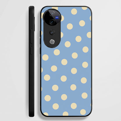Vivo V40 Pro 5G Elegant Blue Yellow Polka Dot Acrylic Back Cover