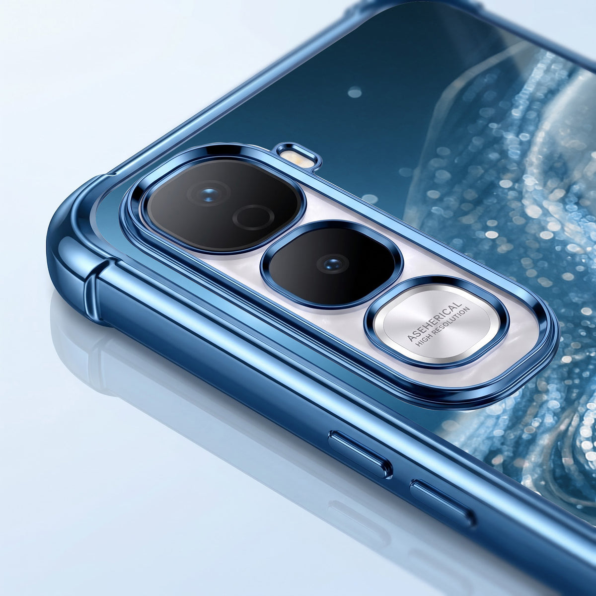 Vivo Y400 Pro 5G Blue Rose Airbags Printed Back Case