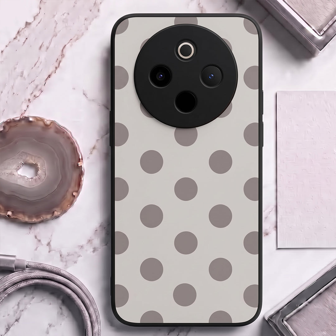 Vivo T4 5G Elegant White Grey Polka Dot Acrylic Phone Back Cover