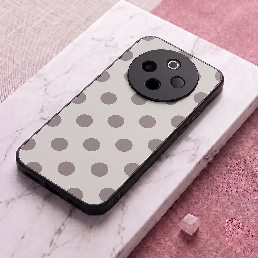 Vivo T4 5G Elegant White Grey Polka Dot Acrylic Phone Back Cover