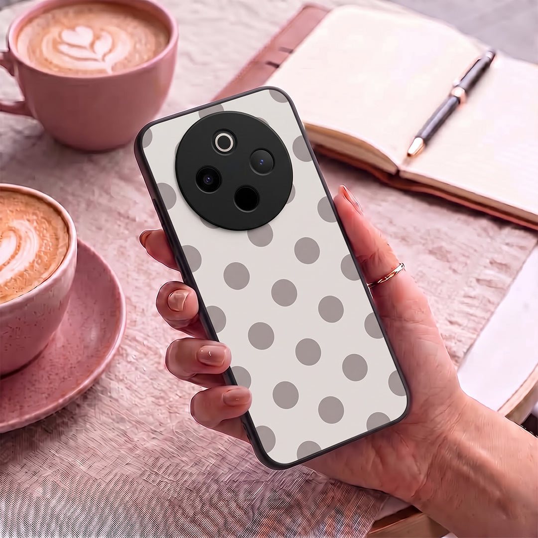 Vivo T4 5G Elegant White Grey Polka Dot Acrylic Phone Back Cover