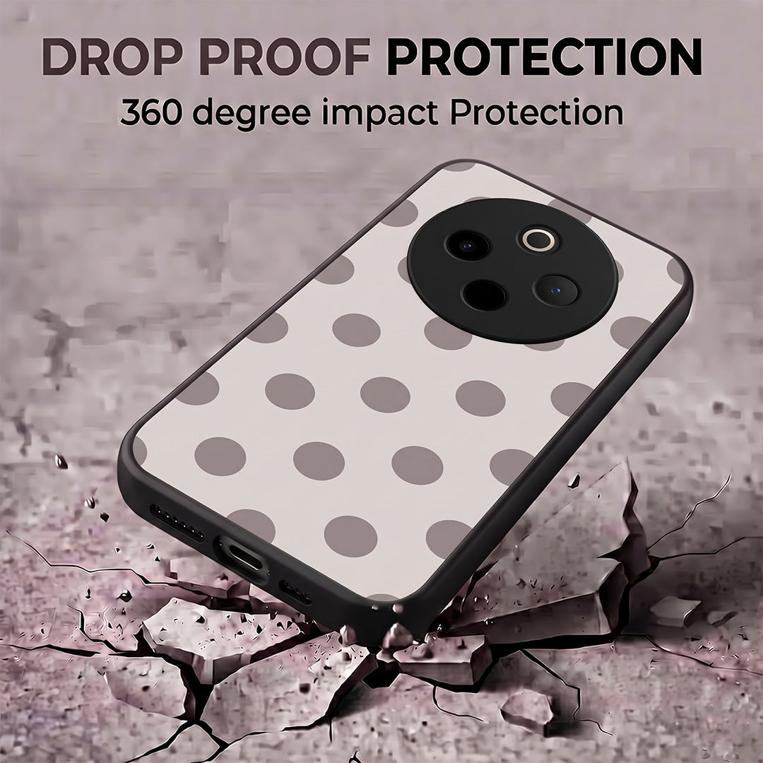 Vivo T4 5G Elegant White Grey Polka Dot Acrylic Phone Back Cover