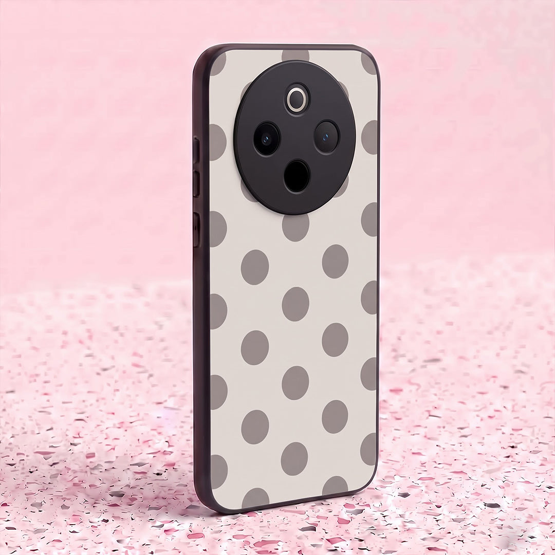 Vivo T4 5G Elegant White Grey Polka Dot Acrylic Phone Back Cover