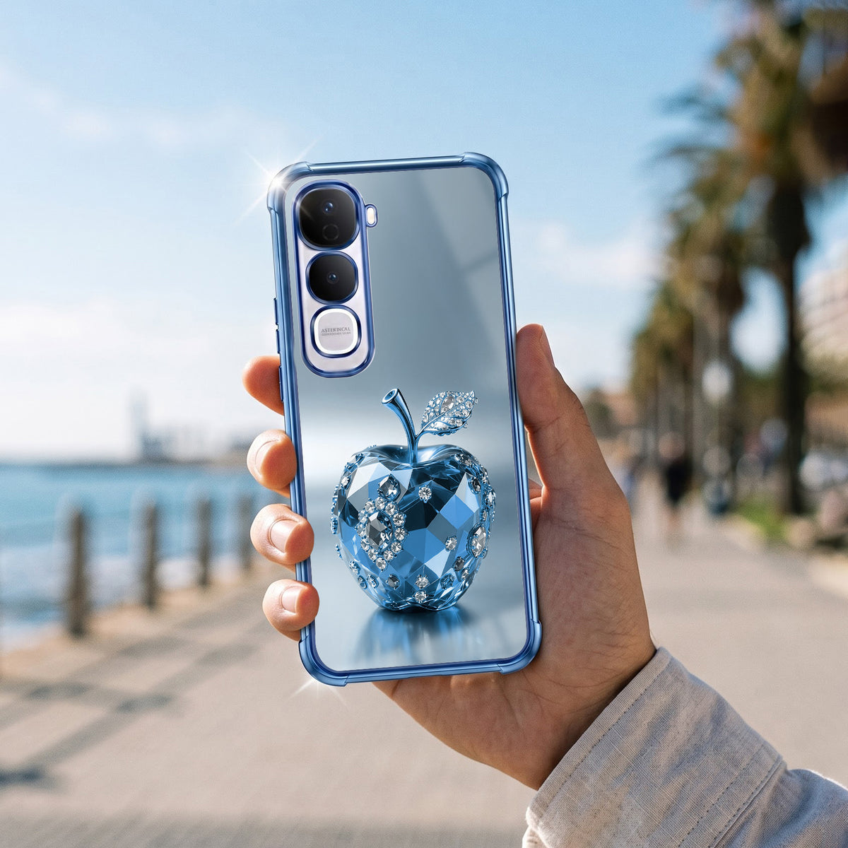 Vivo Y400 Pro 5G Blue Apple Airbags Printed Back Case