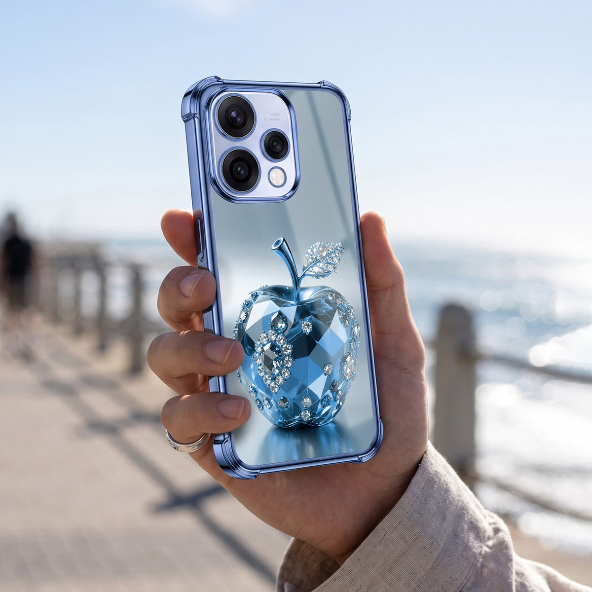 Oppo Reno 15 5G Blue Apple Airbags Printed Back Case