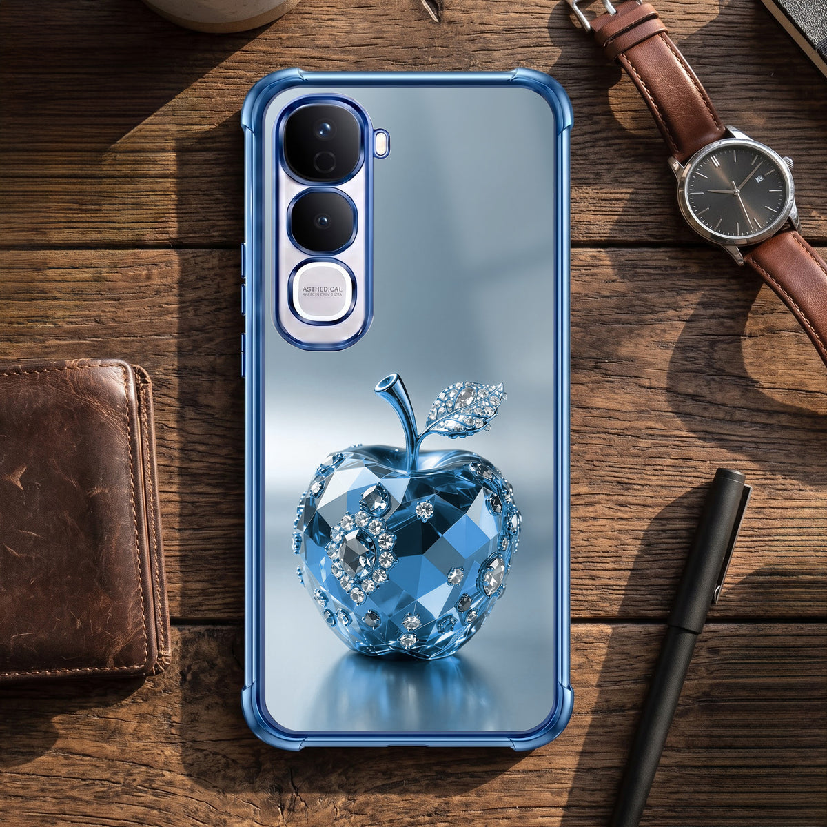Vivo Y400 Pro 5G Blue Apple Airbags Printed Back Case