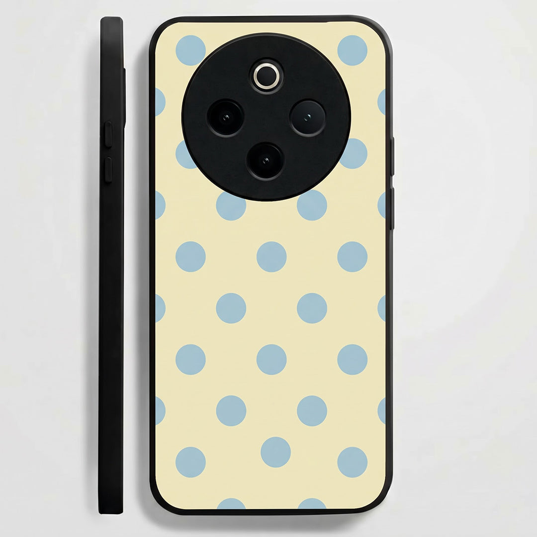 Vivo T4 5G Elegant Cream Blue Polka Dot Acrylic Back Cover